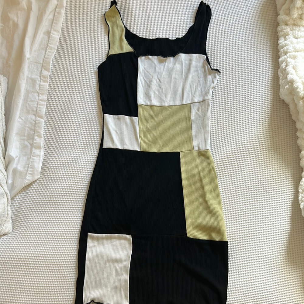 Geometric patterned cotton dress